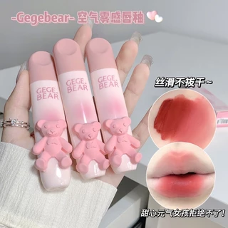 M405 Gege Bear ลิปสติก เนื้อแมตต์กํามะหยี่ ลายหมี สีสวย เกลี่ยง่าย กันน้ำ ติดทนนาน