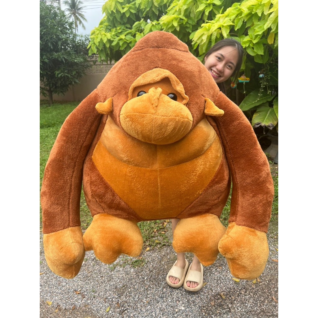ตุ๊กตาคิงคองสีน้ำตาล ผ้านุ่ม ตัวใหญ่ ขนาด35นิ้ว สินค้าพร้อมส่ง นุ่มละมุนสุดๆ