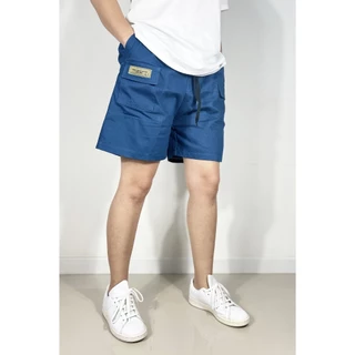 กางเกงขาสั้นผู้ชาย วินเทจ สไตล์แคมป์ปิ้ง เอวยางยืด เนื้อผ้า Cotton100%