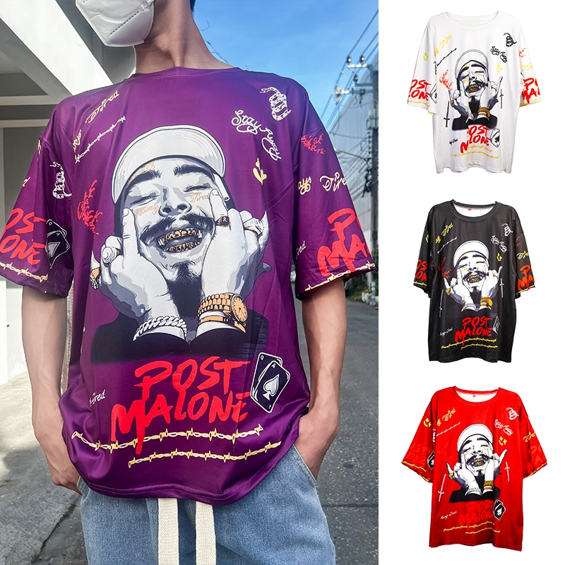 เสื้อยืดโอเวอร์ไซส์ ลายกราฟิก สไตล์เท่ๆ ใส่ได้ทุกวัน เสื้อผ้าผู้ชาย    พร้อมส่งในไทย