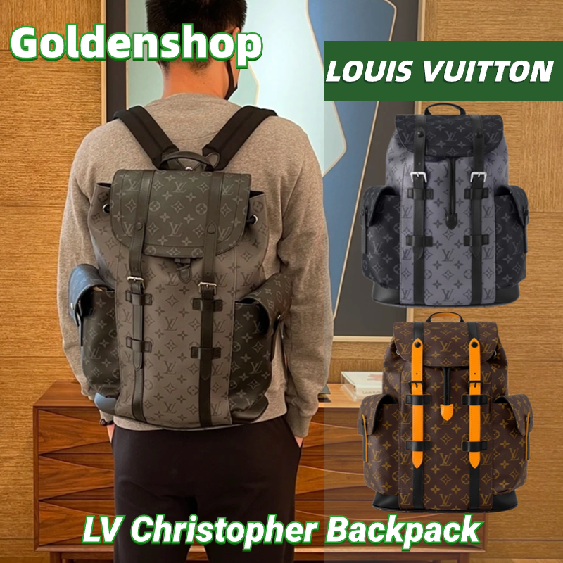 🍒หลุยส์วิตตอง Louis Vuitton Christopher Backpack🍒กระเป๋าสะพายหลัง LV จริง สินค้าขายร้อน