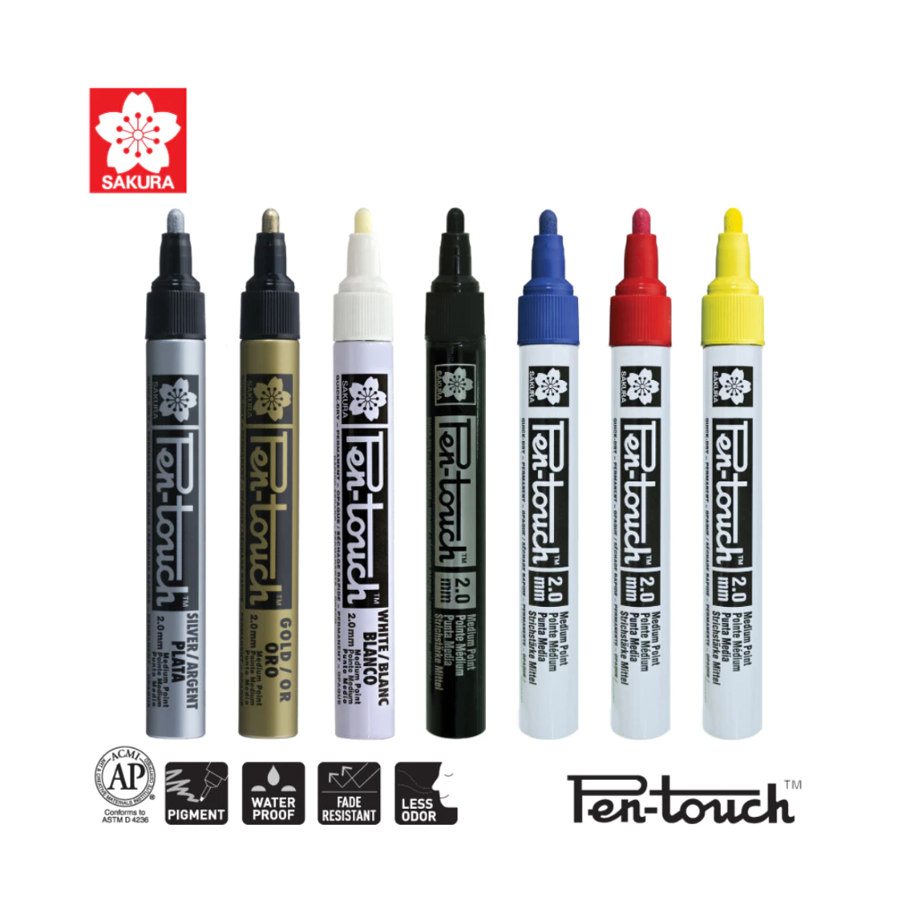 Sakura pen touch paint marker 2.0 mm. XPMK-B, XPFKA I ปากกามาร์คเกอร์ถาวร หัว 2.0 มม.
