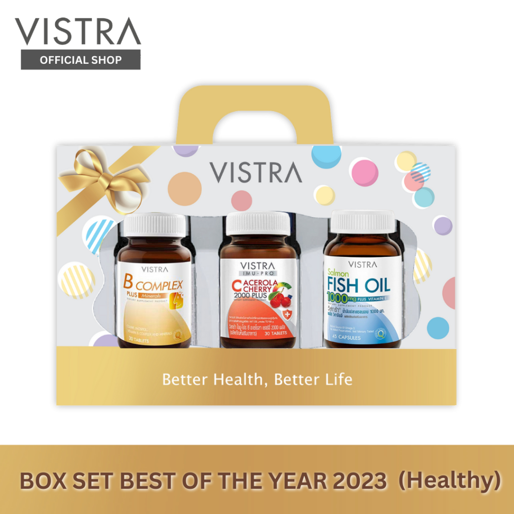 VISTRA BOX SET [Best of The Year 2023 Healthy]: Acerola Cherry 2000 (30Tabs) + B-Complex Plus Minera