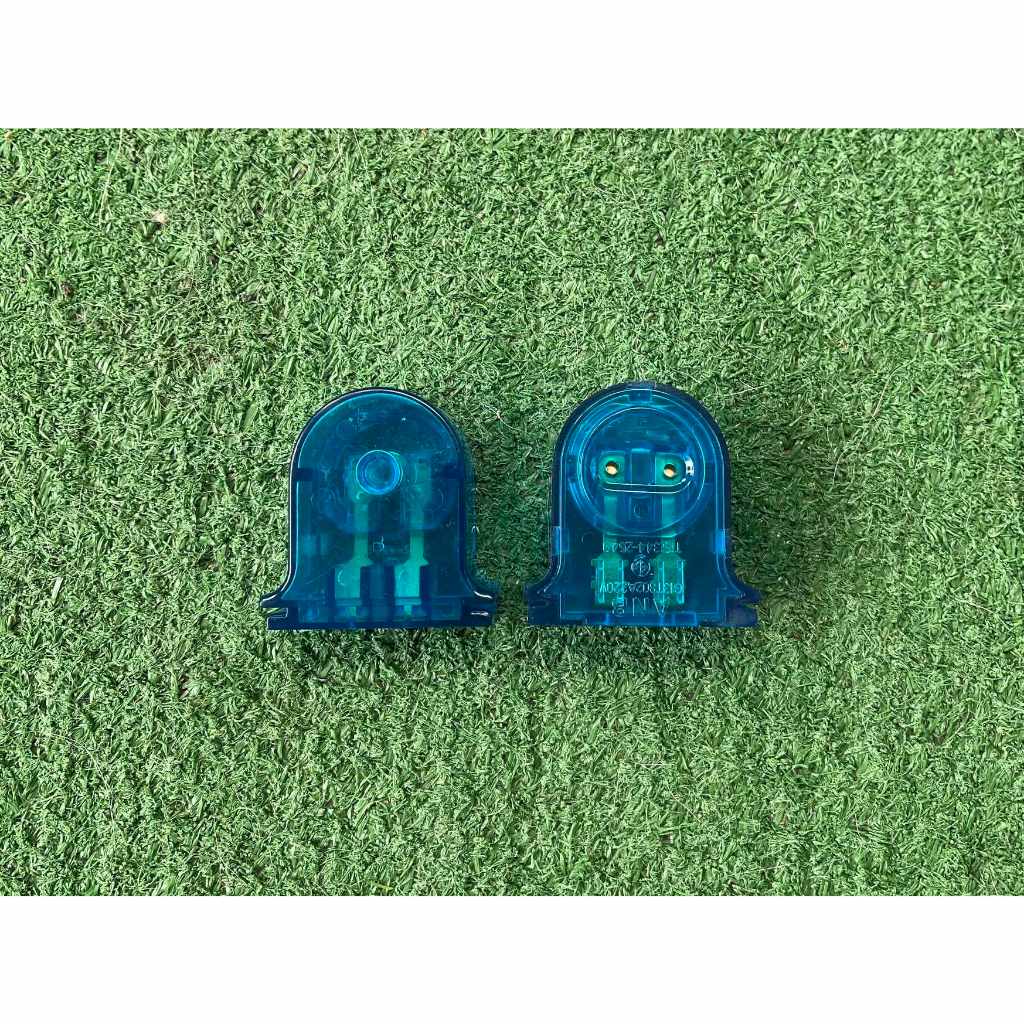 ขั้วรับหลอดนีออนแบบสปริง สีฟ้า (แพ็ค 1 คู่) ขั้วรับหลอด T8 สปริง หัวท้าย มีมอก.344-2549