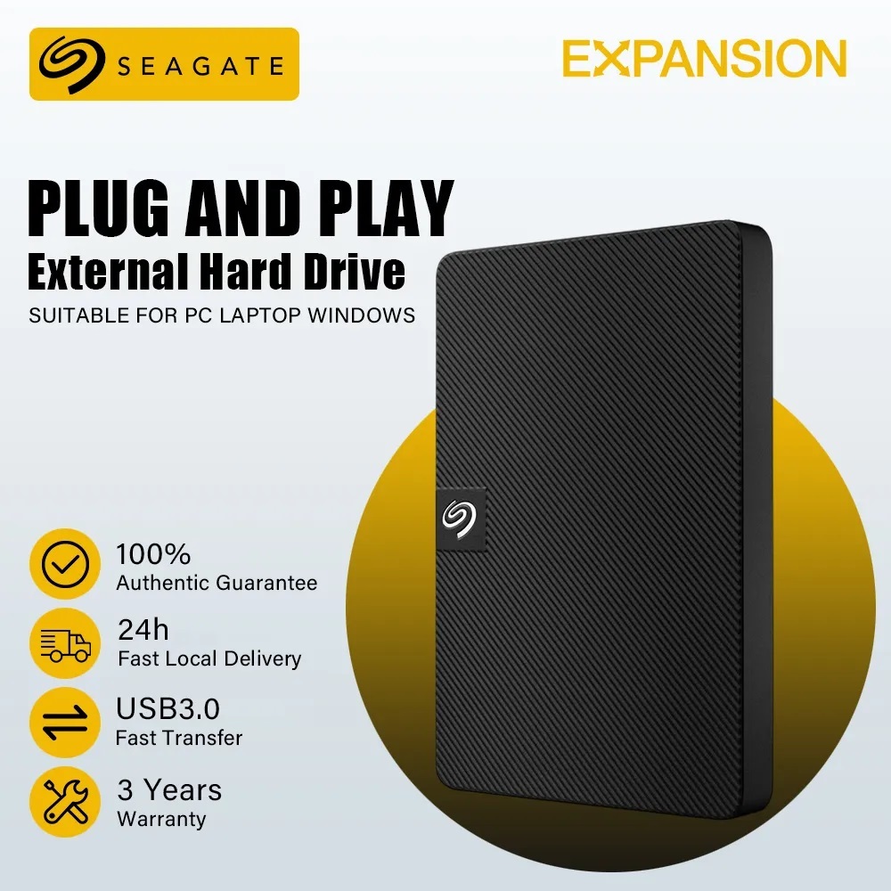 seagate external harddisk 2tb ฮาร์ดดิสก์  hdd external 1tb ฮาร์ดดิสพกพา รับประกัน 3 ปี