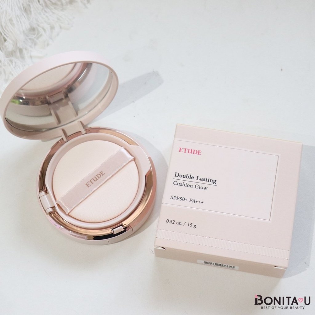 Etude Double Lasting Cushion Glow SPF50+/PA+++ 15 g. สี Neutral Beige 21N1 คุชชั่นฉ่ำโกลว์