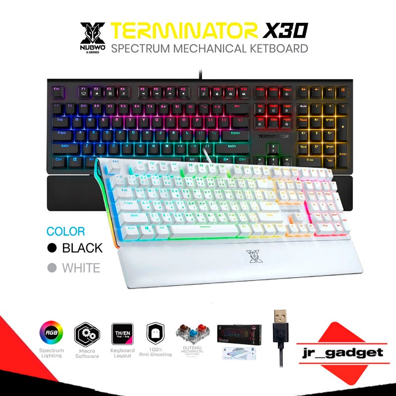 พร้อมส่ง คีย์บอร์ด NUBWO X30 TERMINATOR Mechanical Keyboard คีย์บอร์ดเกมส์มิ่ง มี2สวิตส์ Blue และ Red Switch