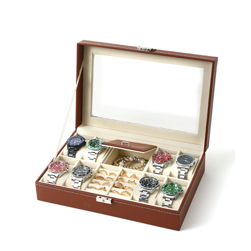 กล่องนาฬิกา 3 6 10 12 20 24เรือน หนังสีดำคลาสสิก กล่องใส่นาฬิกา Watch Box