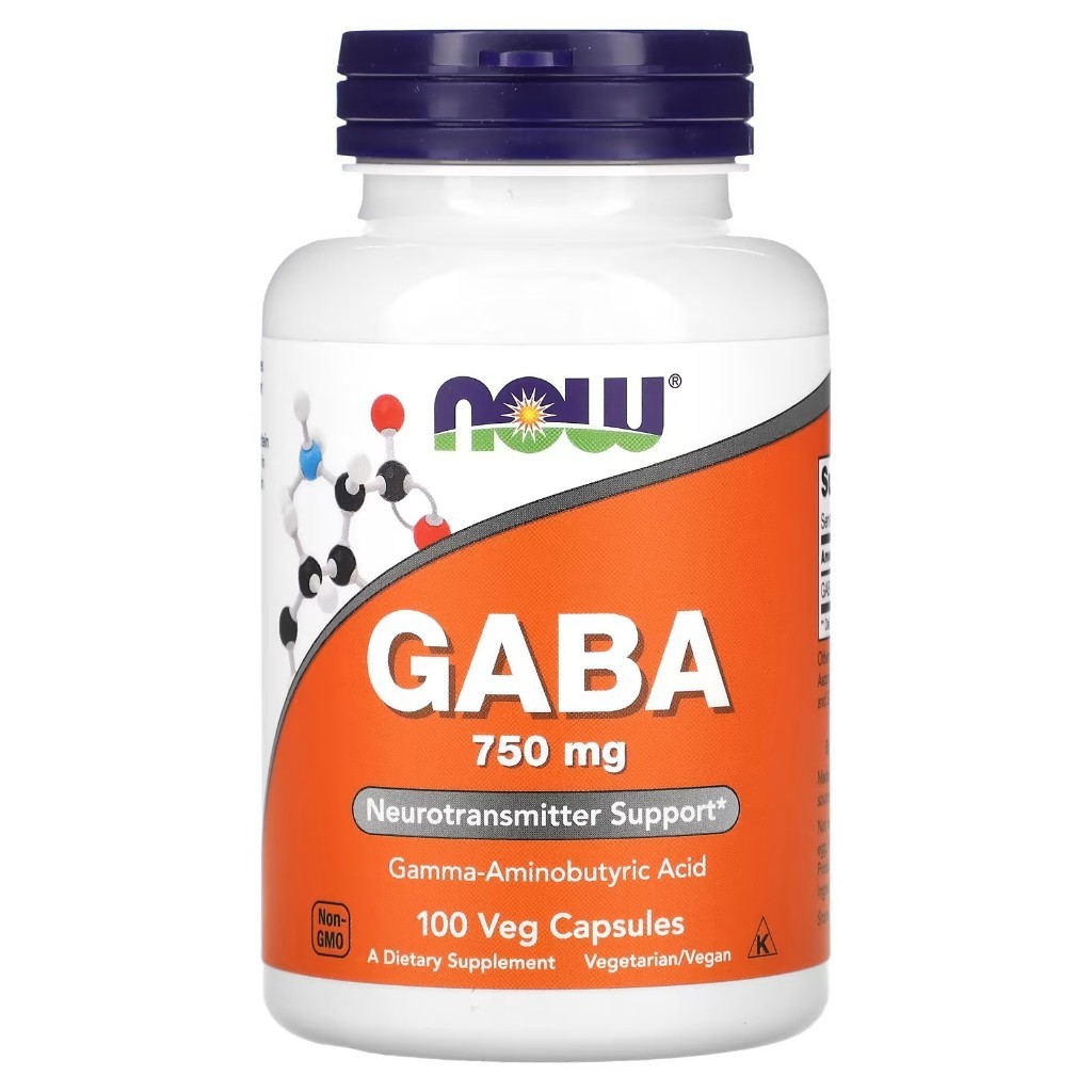 NOW Foods, GABA, 750 mg, 100 Veg Capsules (No.3314)