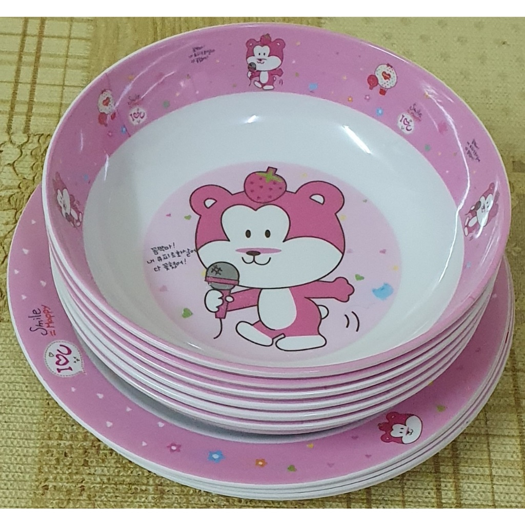 แพ็คคู่ลายการ์ตูน จาน9นิ้ว 6ใบ ชาม7.5/8นิ้ว 6ใบ ราคา