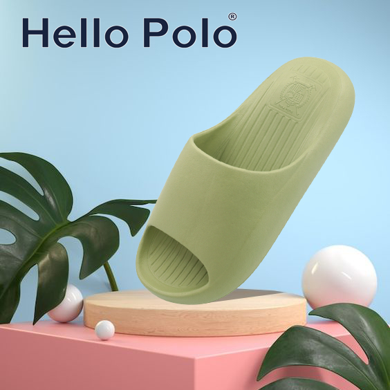 Hello Polo รองเท้าแตะลําลอง กันลื่น พื้นหนา ลายอุ้งเท้าแมวน่ารัก พื้นนิ่ม เหมาะกับฤดูร้อน ใส่ในบ้าน ห้องน้ํา HP8004W