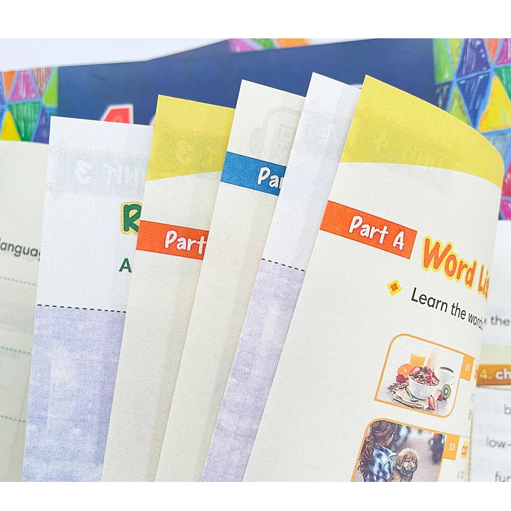 4 books/set 1000 Basic English words learning Level 1-4 Primary School Common Dictionary Textbook Workbook books for kid