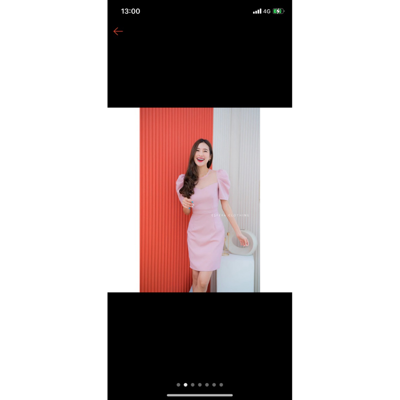 เดรสออกงาน แบรนด์ Esfera สีชมพูกะปิ