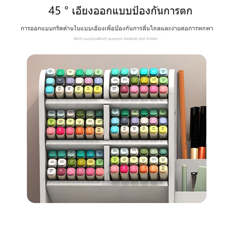ชั้นใส่ปากกา ชั้นเก็บเครื่องเขียน ชั้นวางหนังสือ กล่องใส่ปากกา อุปกรณ์จัดระเบียบโต๊ะ ตู้เก็บของโต๊ะอ่านหนังสือ thumbnail 8