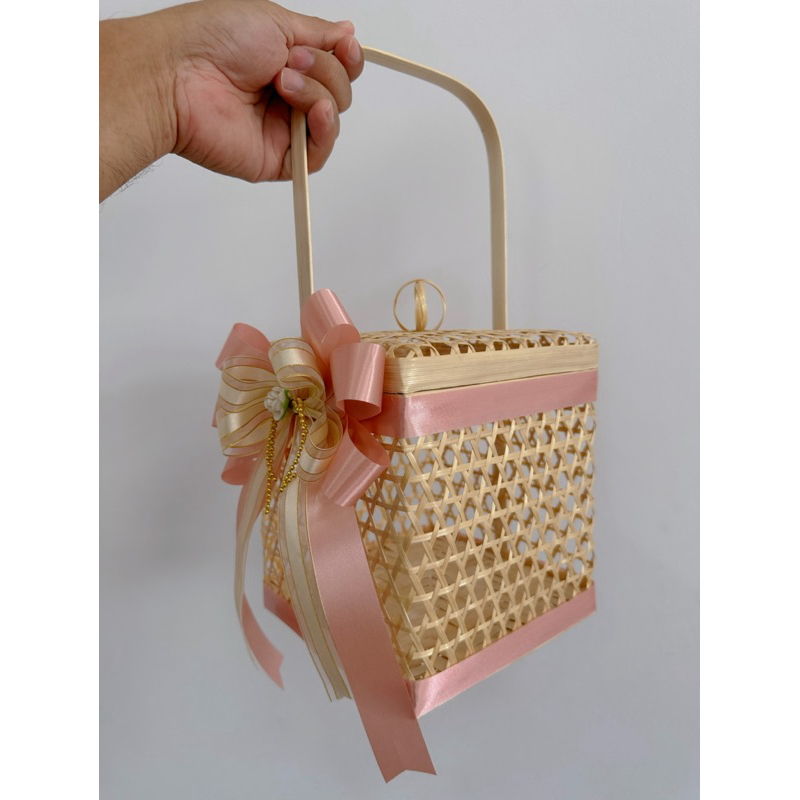 ชะลอมปิ่นโตสี่เหลี่ยมขนาด 7x8นิ้ว พร้อมตกแต่งตามภาพ - รูปที่ 4