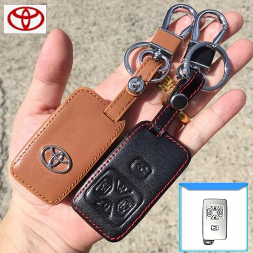 ซองหนังแท้ ใส่กุญแจรีโมทรถยนต์ รุ่นโลโก้เหล็ก Toyota Alphard,Vellfire,Estima