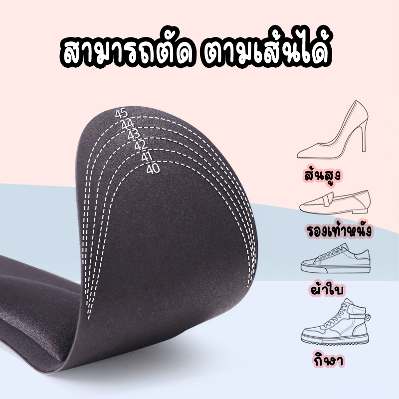 แผ่นเสริมรองเท้า ผ่นกันรองเท้ากัด แผ่นเสริมพื้นรองเท้า 2 In 1 ตัดขอบได้ตามไซส์ 1คู่