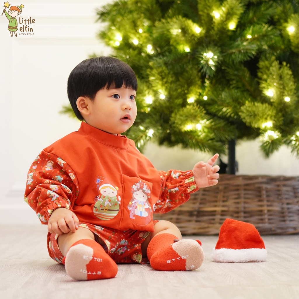 𝐋𝐢𝐭𝐭𝐥𝐞 𝐞𝐥𝐟𝐢𝐧 𝐇𝐇𝐃 𝟓 สเวตเตอร์ที่น้องพีร์เจใส่ เสื้อกันหนาว คริสต์มาส สีแดง เด็กผู้ชาย เด็กผู้หญิง christmas sweatshirt