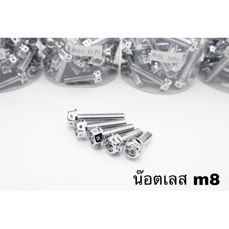 น๊อตเลส M8 แท้ เบอร์12