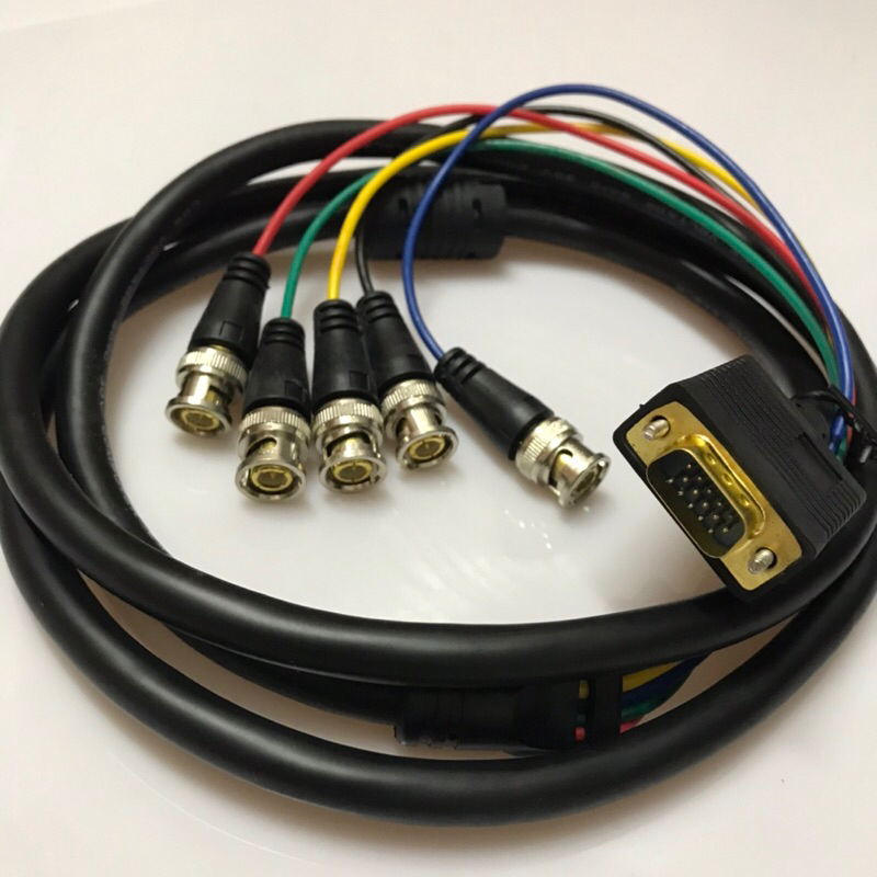 SVGA to 5 BNC RGB VGA Monitor Cable Lead Connections Video Cable