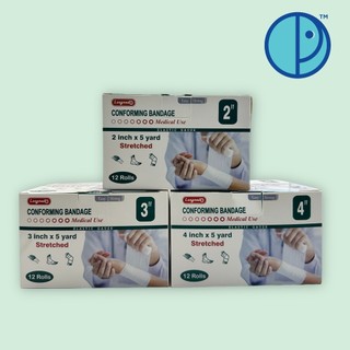 Conforming Bandage Longmed ผ้ายืดพันแผล (ขนาด 2" , 3" , 4") 1 กล่องมี 12 ม้วน