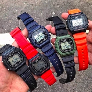 CASIO นาฬิกาข้อมือ ดิจิตอล Unisex สายเรซิน รุ่น W-218H W-218HC W-218HM W-218HM W-218H-2A W-218H-3A W-218HD-3A