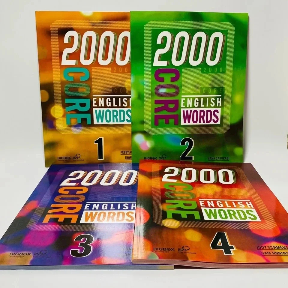 4 Books/Set 2000 Core English Words Primary School Common English Vocabulary Dictionary Book Level 1-4 New Edition Books