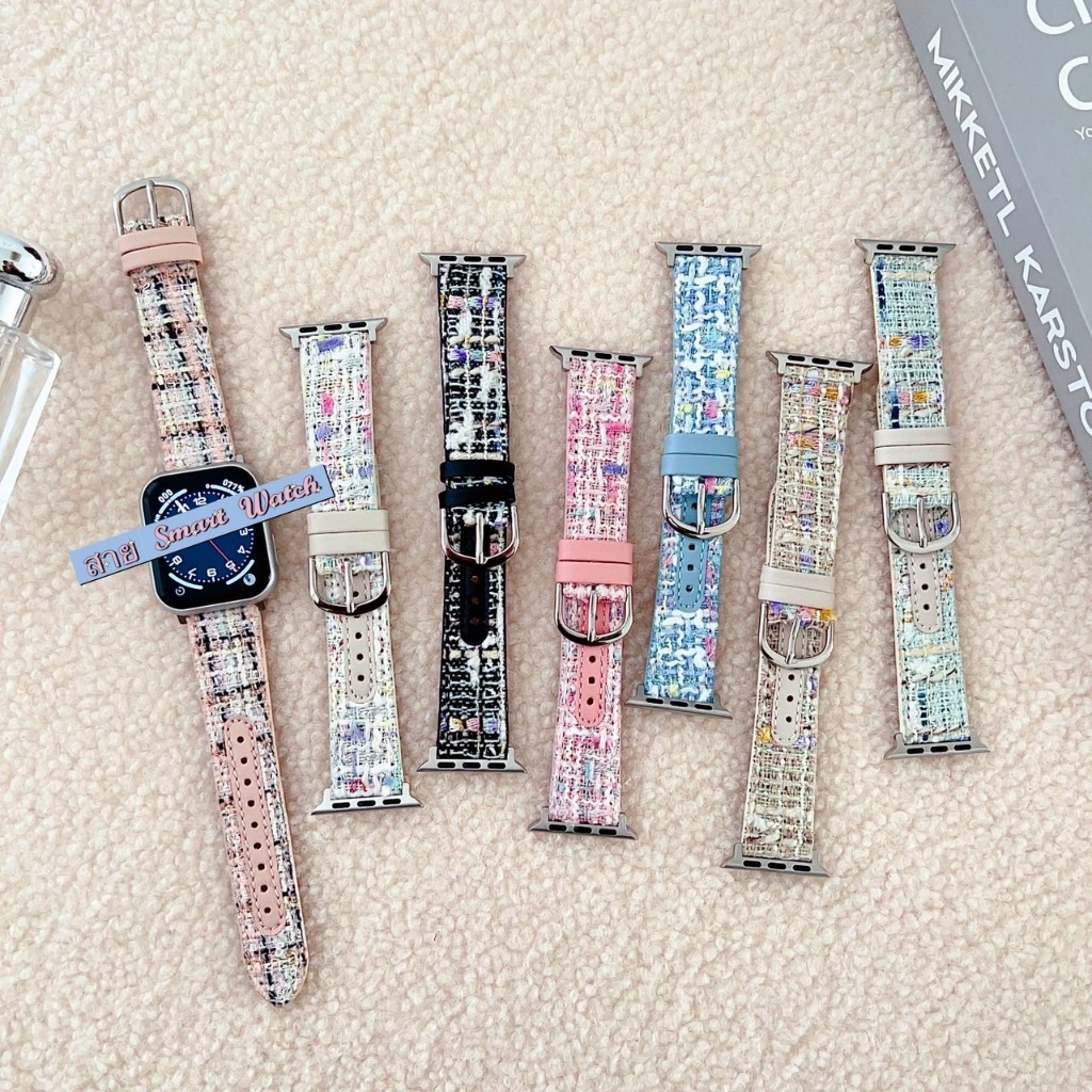 พร้อมส่ง สายนาฬิกา สายหนังลายทวิต ใช้ได้กับ Smart Watch 9 8 7 6 5 4 3 2 1 Se Ultra และ รุ่น HK9Pro W
