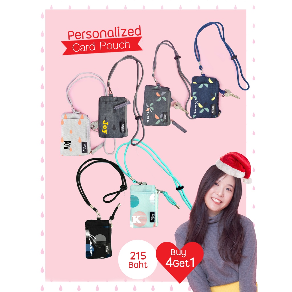 ซื้อ4 แถม1  กระเป๋าใส่บัตรห้อยคอ