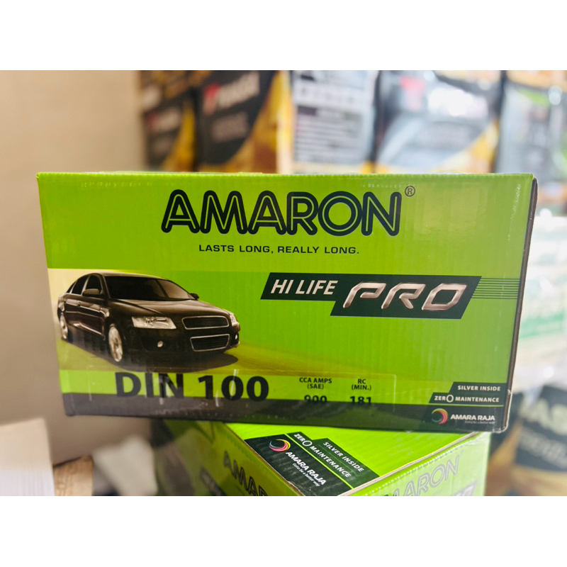 แบตเตอรี่รถเก๋งยุโรป DIN100 Hilife ค่าย Amaron Batteryรับประกัน2ปี