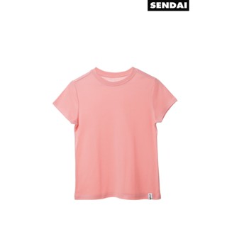 SENDAI เสื้อยืดคอกลมผู้หญิง สีชมพูบาร์บี้