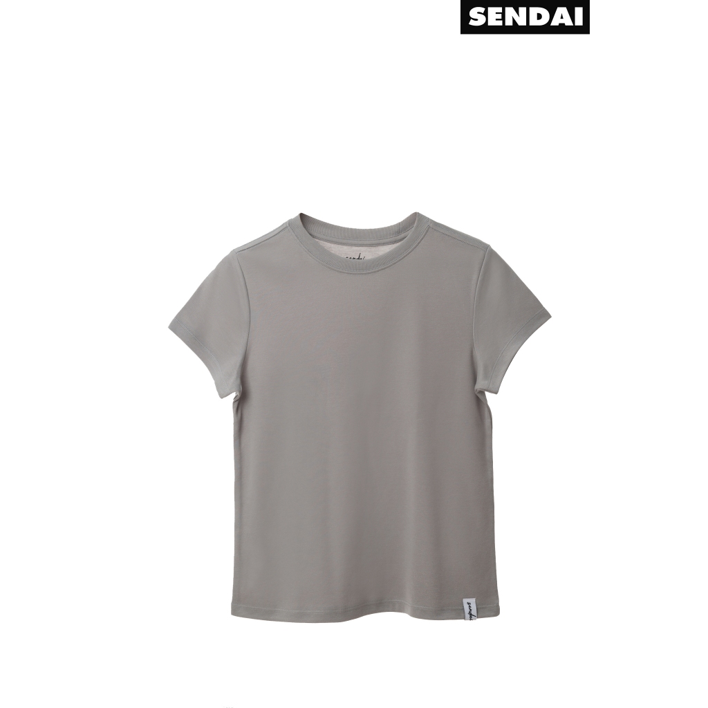 SENDAI เสื้อยืดคอกลมผู้หญิง สีเทา