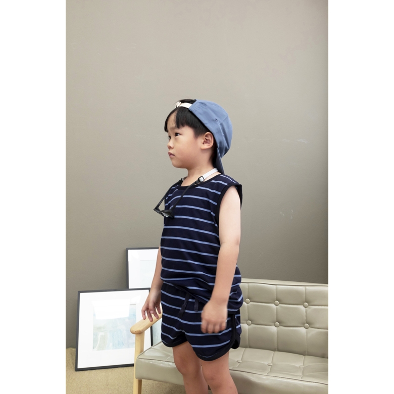 QueenCows Kids ชุดเซ็ตเสื้อกล้าม Brett Striped Jersey Set (Navy)