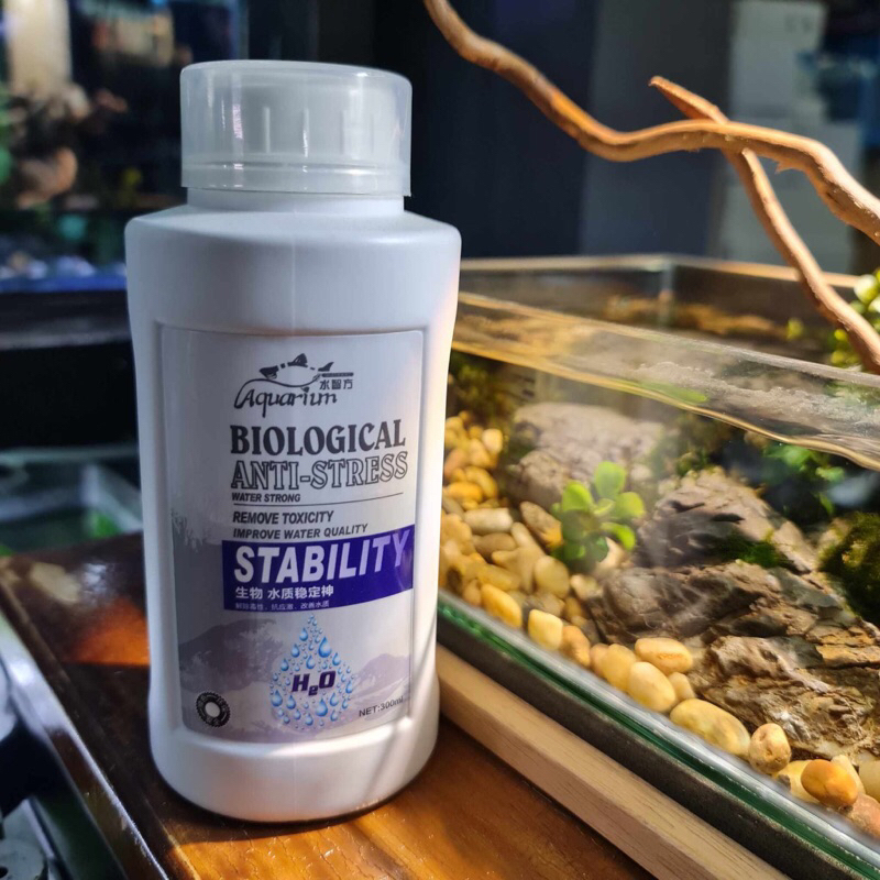 BIOLOGICAL STABILITY REDUCE STRESS,REMOVE TOXINS กำจัดสารพิษ ลดความเครียด ใช้เมื่อลงปลาใหม่ คุณภาพน้ำประปาไม่ดี