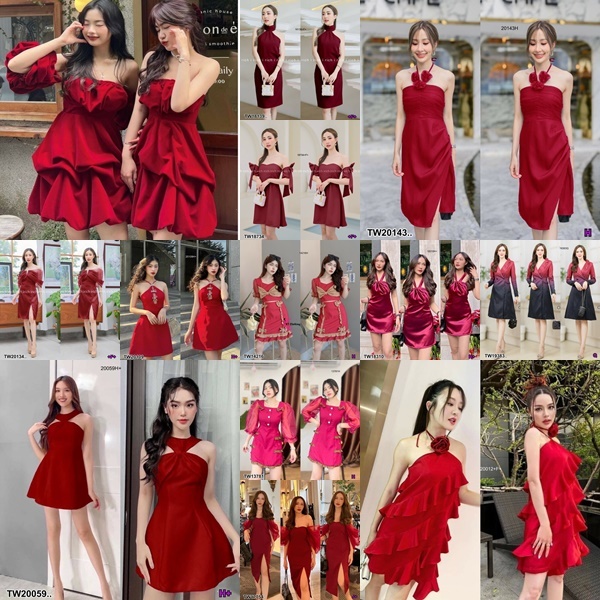 ส่งไว1-2วันถึง#รวมชุดสีแดงเริ่ดๆ1000แบบ#ชุดคริสต์มาส#ชุดปีใหม่#ชุดออกงาน##ชุดปาร์ตี้#งานเลี้ยง
