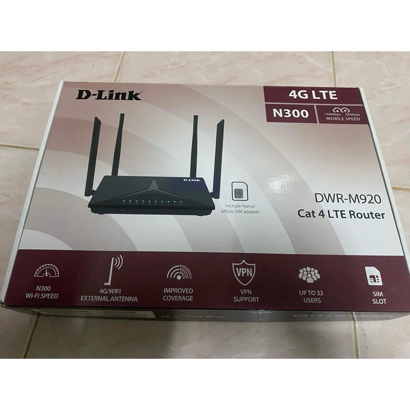 เร้าเตอร์ใส่ซิม 4 เสา **(มือสอง)** 4G Router D-LINK (DWR-M920)(DWR-M930) 4G N300 LTE Router รองรับซิมทุกเครือข่ายในไทย