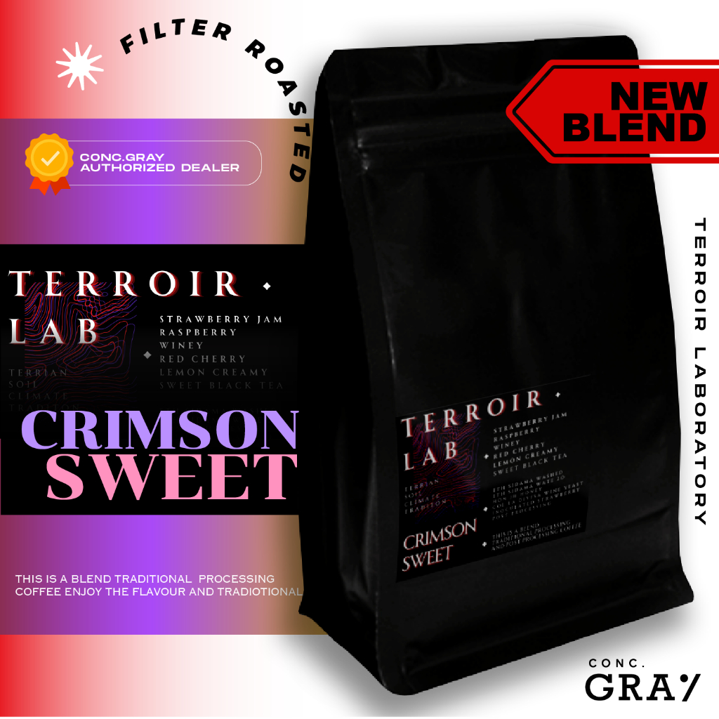 Crimson Sweet เมล็ดกาแฟคั่ว by Terroir Lab [Strawbery jam, Raspberry, Winey, Red cherry, Sweet tea]