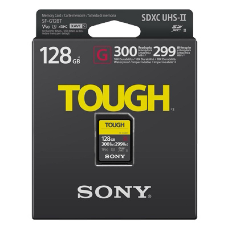 SD Card Sony SF-G Tough Series 128GB ความเร็ว (เขียน 300MB/S, โอน299MB/S)