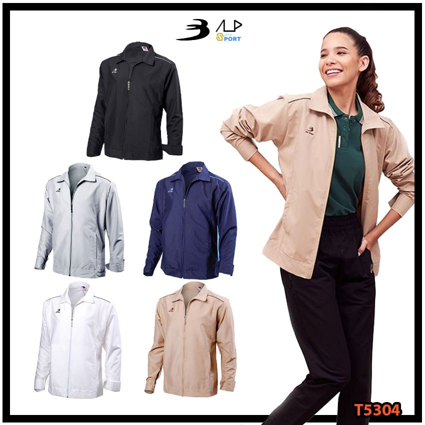 ลดโหดสูงสุด 1,000 บาท เสื้อแจ๊คเก็ตแทร็คสูท สีพื้น UNISEX BCS SPORT JACKET รุ่น T5304 แท้100%