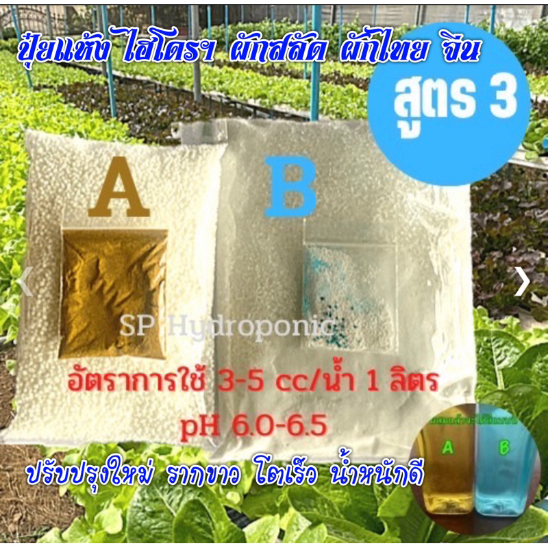 ปุ๋ยแห้ง AB  สูตร 3 ชุด 10 ลิตร ชุดประหยัด