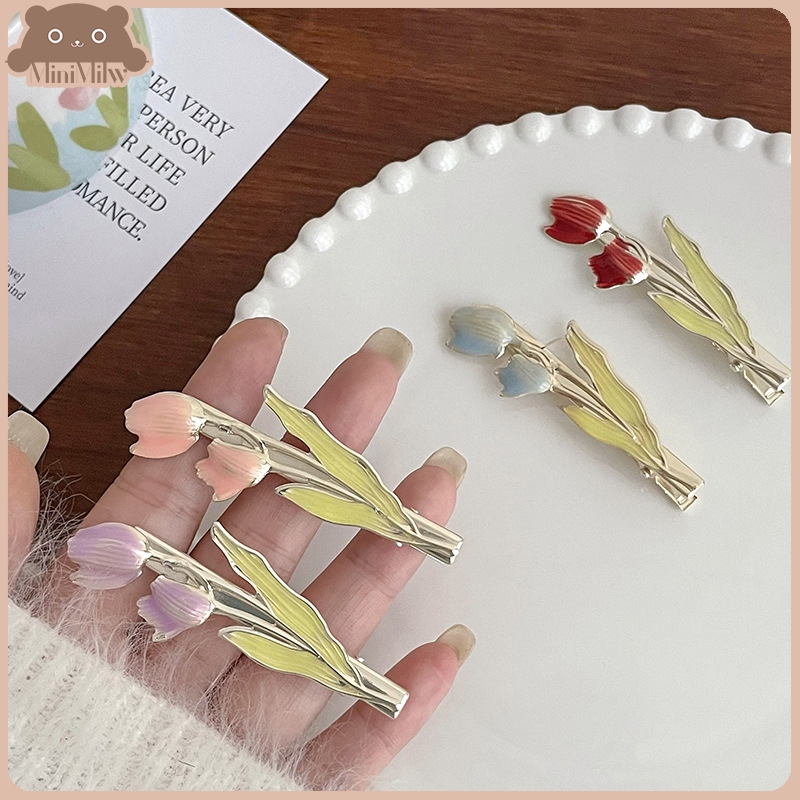 [พร้อมส่ง] กิ๊บติดผมทิวลิป มี 7 สี หวานน่ารัก มินิมอลสไตล์เกาหลี ติดได้หลายลุคหลายโอกาส : MiniMilwʕ•ᴥ•ʔ