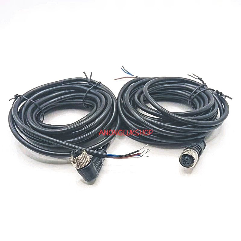 1เส้น 👉👉สายเซ็นเซอร์ PLUG M12 ปลั้กเซ็นเซอร์ตัวเมียสายยาว 5เมตร 4พิน สายต่อเซ็นเซอร์ ปลั้กตัวเมียพร้อมสาย M12