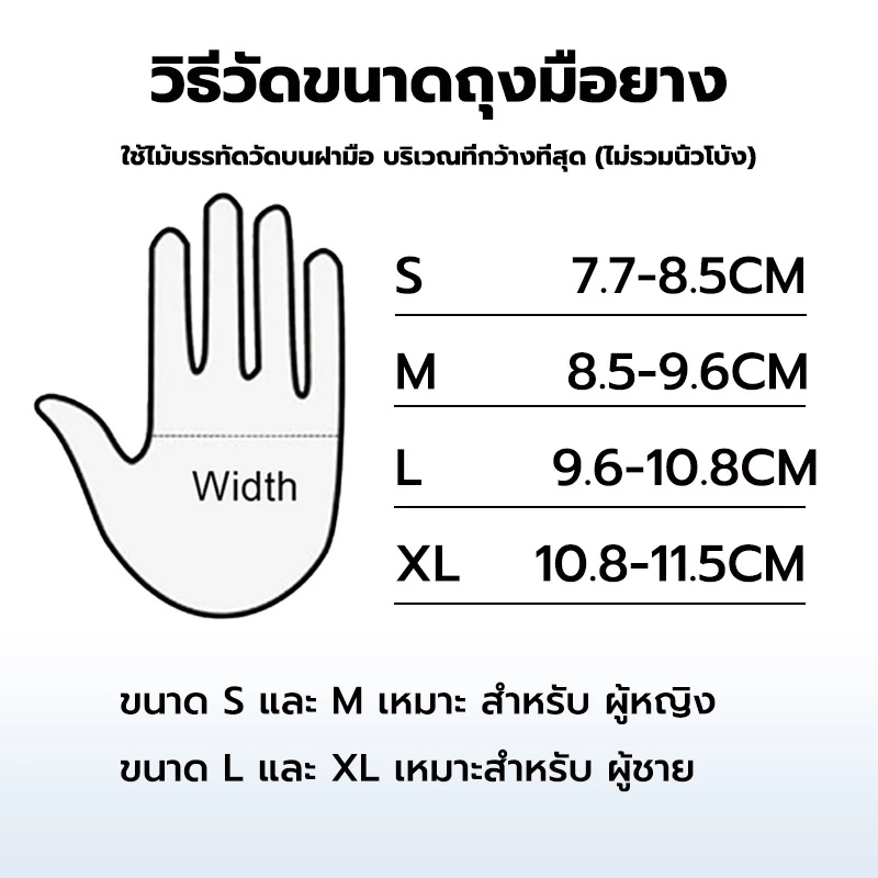 ถุงมือ บรรจุกล่อง ถุงมือยาง แพทย์ กันเชื้อโรค 100 ชิ้น/กล่อง ถุงมือทำอาหาร สีฟ้า ไม่มีแป้ง thumbnail 4