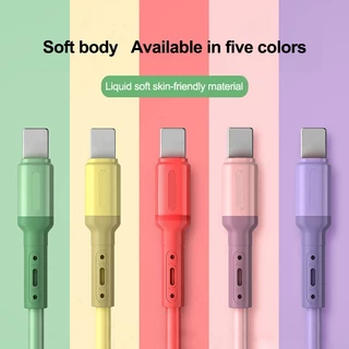 สายชาร์จซิลิโคน สายชาร์จเร็ว 3A สำหรับไอโฟน/Micro USB/Type-C Fast Charging ถ่ายโอนข้อมูลได้ สายชาร์จไทป์ c