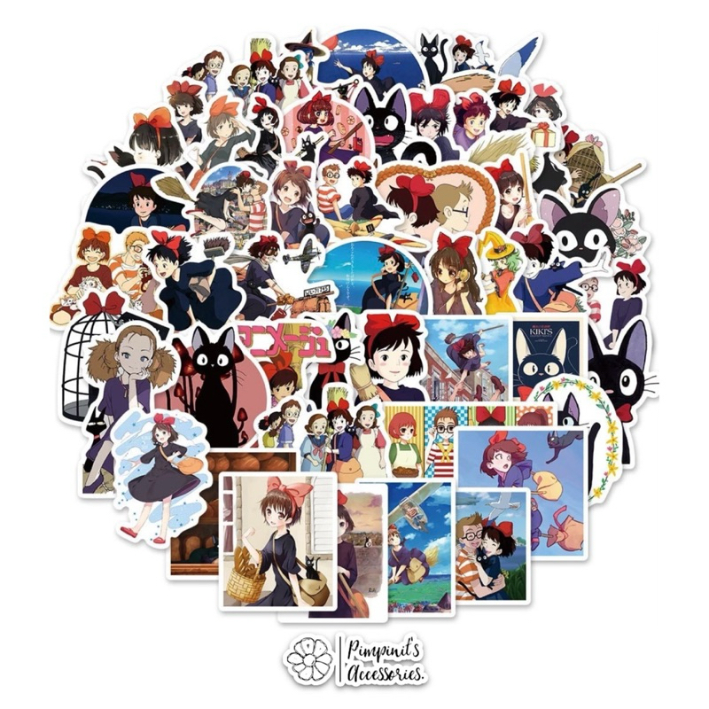 ✿ ร้านในไทยพร้อมส่ง : สติ๊กเกอร์กันน้ำลายแม่มดน้อยกิกิ | KIKI'S DELIVERY - GHIBLI Waterproof Decorat