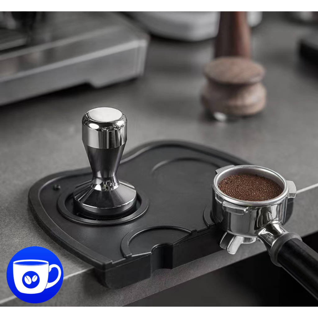 BlueBird ยางรองแทมเปอร์ แบบเข้ามุมโต๊ะ มีช่องวางแทมป์เปอร์ กันรอยกด อุปกรณ์ชงกาแฟ Tamper Mat