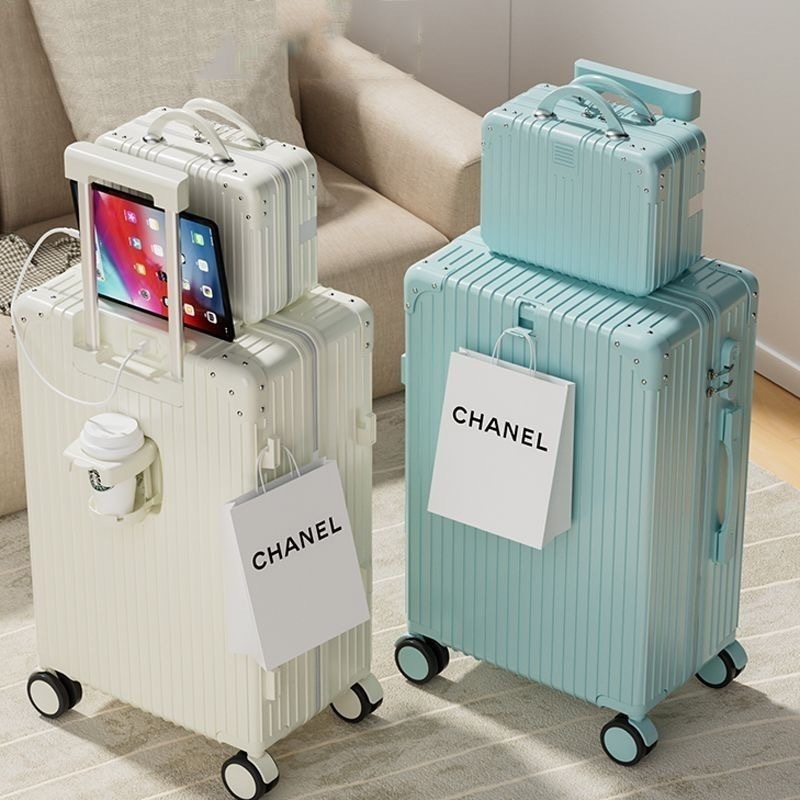 กระเป๋าเดินทาง พร้อมส่งในไทย 20/26นิ้ว รุ่นซิปล็อครหัสได้ วัสดุABS+PC ทนทานเป็นพิเศษ 8ล้อคู่360องศา