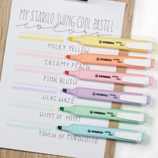 STABILO Swing Cool Pastel ปากกาไฮไลท์ ปากกาเน้นข้อความ สีพาสเทล แพ็ค 8 สี (275/8-08-2)