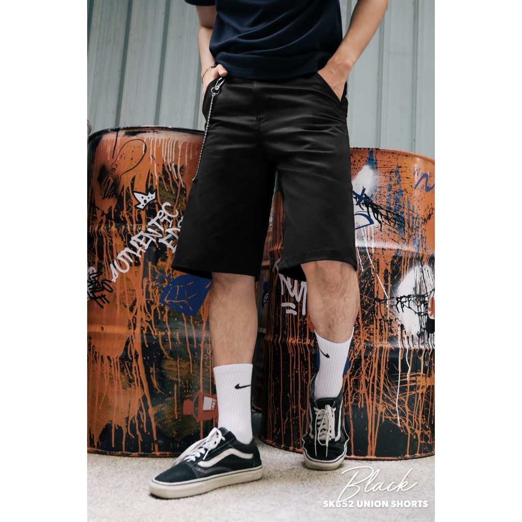 Simple&Raw - กางเกงขาสั้น SK852 UnionShorts (ฺBlack)