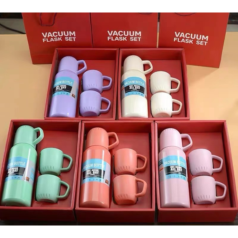 ชุดเซ็ทกระบอกน้ำเก็บความเย็น-ร้อน พร้อมแก้ว ขนาด 500ml